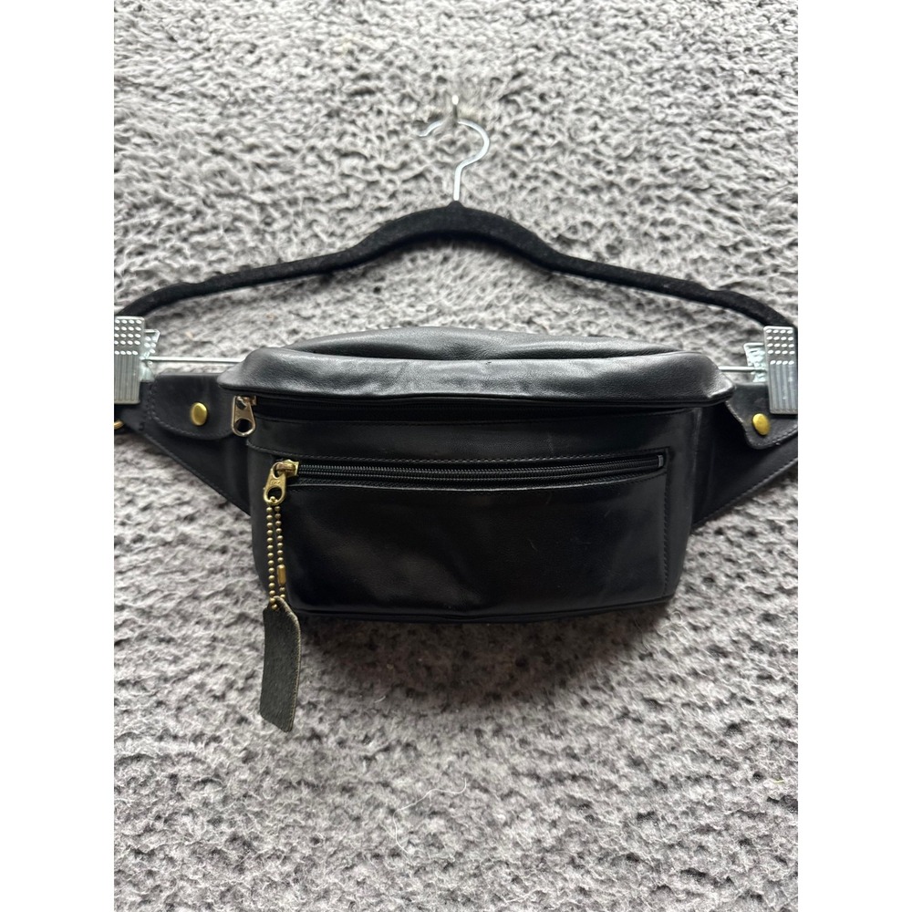 Vintage Coach Canteen Leather Waist Pouch Belt Bag Fanny‎ Pack Black Unisex - Picture 3 of 12